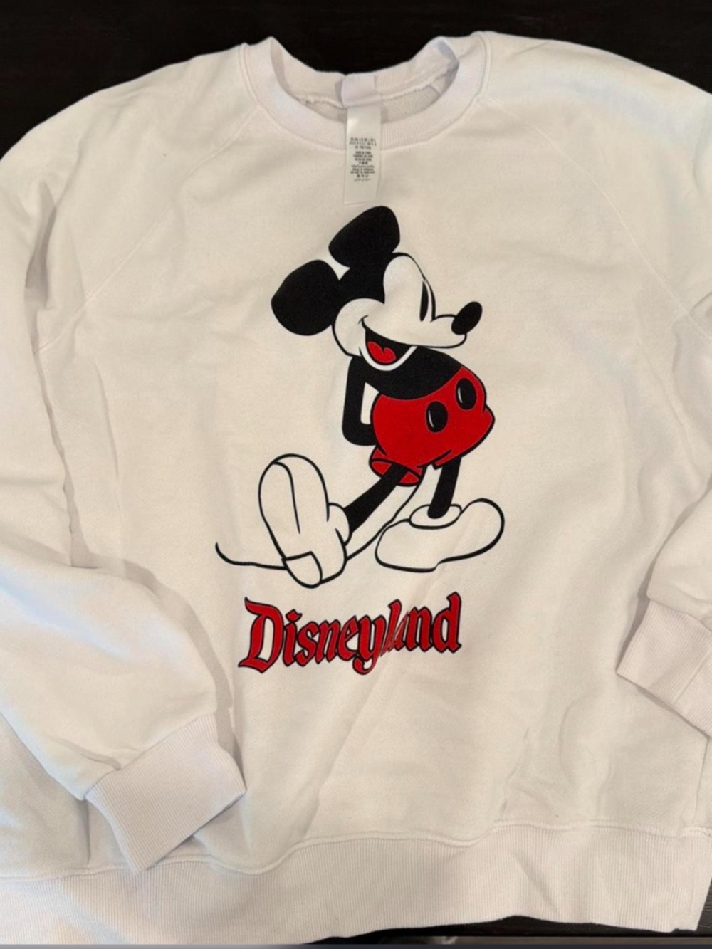 Disneyland Mickey Mouse White Graphic Sweatshirt